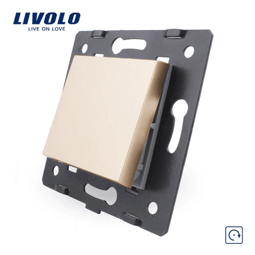Tlacidlo 1/0, mechanické, modul, zlatá (LIVOLO) 1