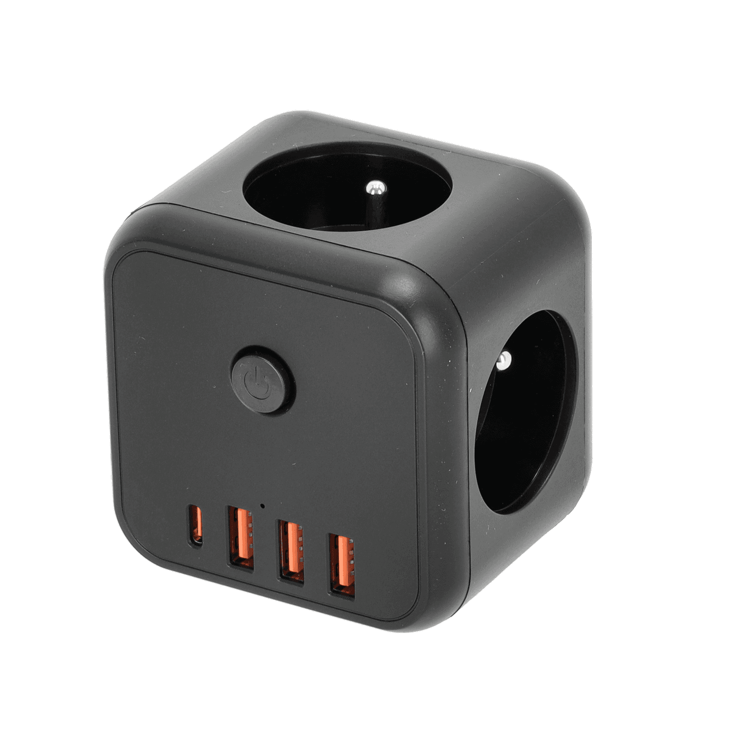 Rozbočka 3x230V+3xUSB+1xUSB-C čierna (Kobi) 1
