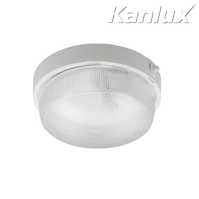 Svietidlo E27 100W, IP44, plast/sklo-biela, STR-RD, O225x100, TUNA S1101-W (Kanlux) 1