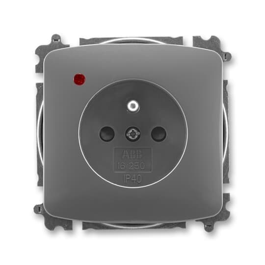 Zásuvka 2P+T/16A/250V prep.ochr. clonky (PS) IP40 sivá dymová Tango (ABB) 1