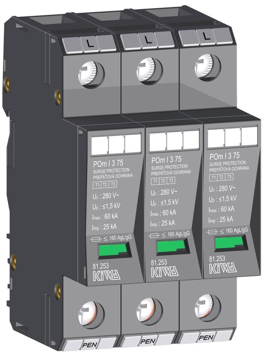 Prepäťová ochrana POm I 3 75kA 280V/25kA (KIWA) 1