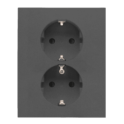 Dvojzásuvka 2P+Z/16A/250V (PS) SCHUKO, clonky - komplet sivá SIMON55 (Simon) 1