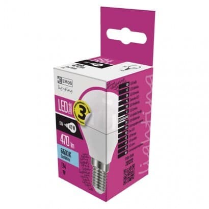 LED žiarovka Classic Mini Globe 5W 470lm E14 6500K (EMOS) 1