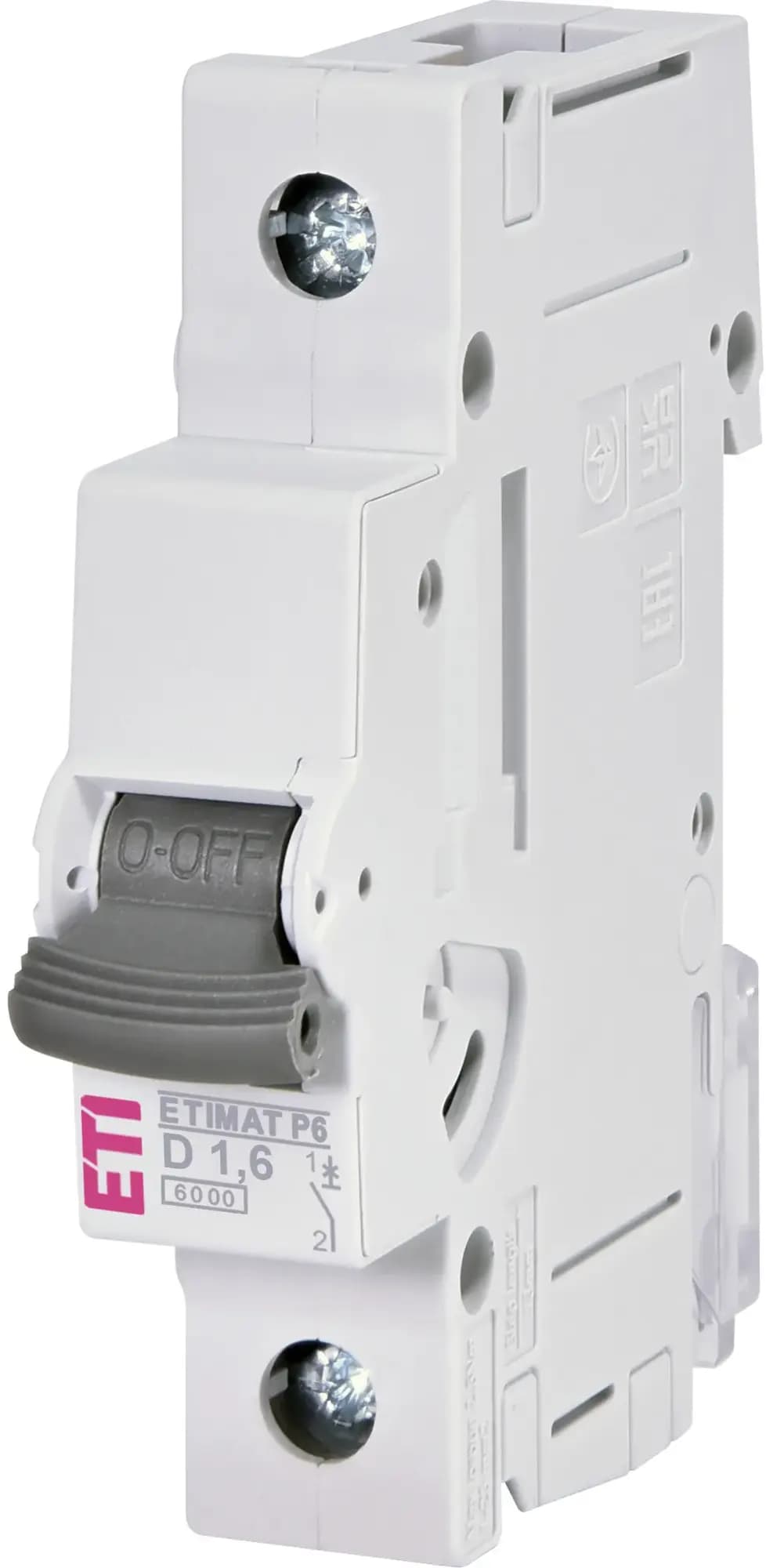 Istič ETIMAT P6 1p D1,6, 1p, char. D, Icn = 6kA, In = 1A, Un = 230/400 AC 1