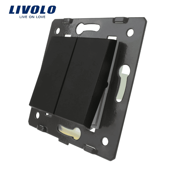 Vypínac c.5B (6+6), mechanický, modul, cierna (LIVOLO) 1