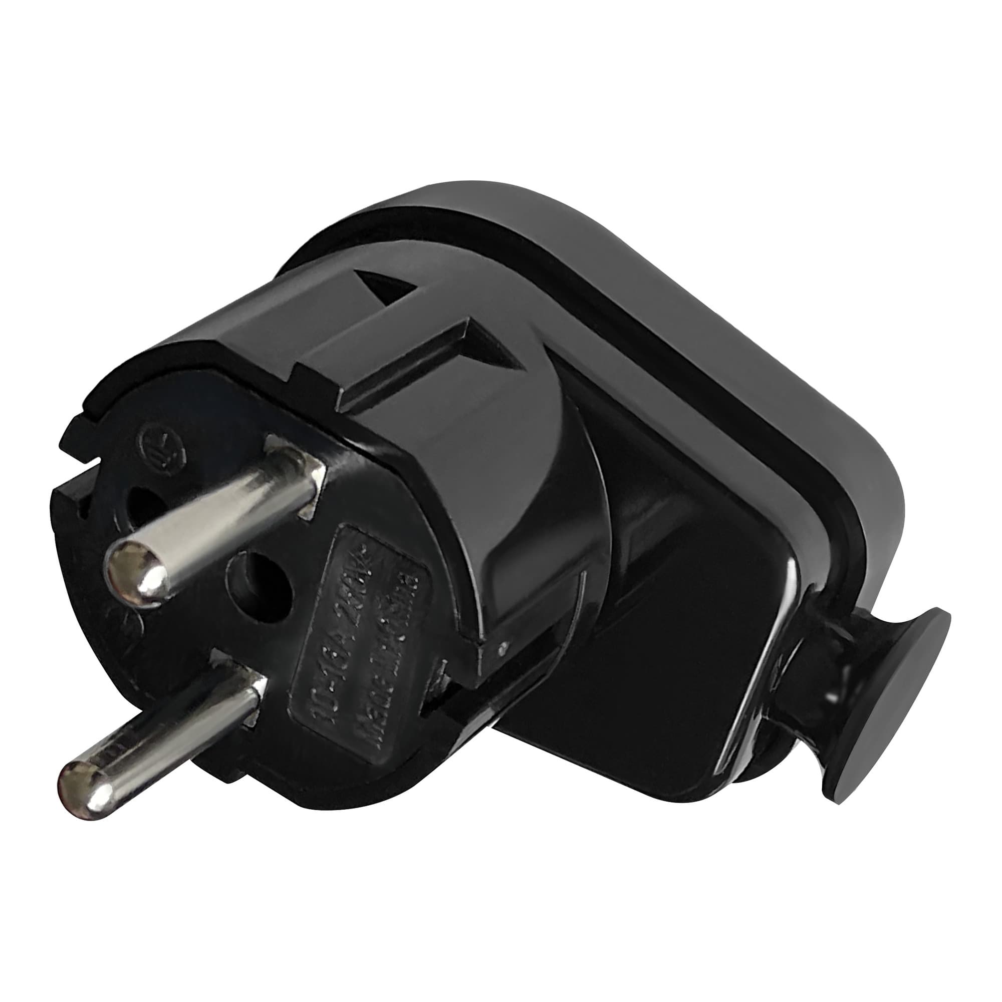 Angle plug Uni-Schuko 16A, 230V, black 1