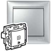Tlačidlo (1/0So) 10A/12V~ pikt.zv. hliník Valena (Legrand) 1
