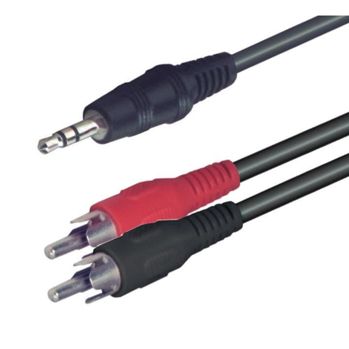 Audio kábel, 3,5 mm stereo vidlica-2 RCA zásuvka, 1,5 m 1