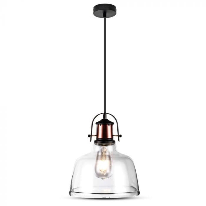 Závesné svietidlo Glass E27 priesvitné VT-7220 (V-TAC) 1