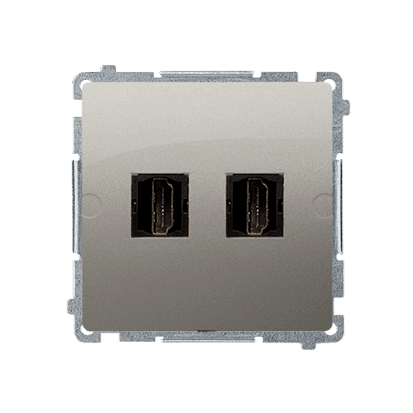 Zásuvka 2xHDMI satén metal. SIMON Basic (simon) 1