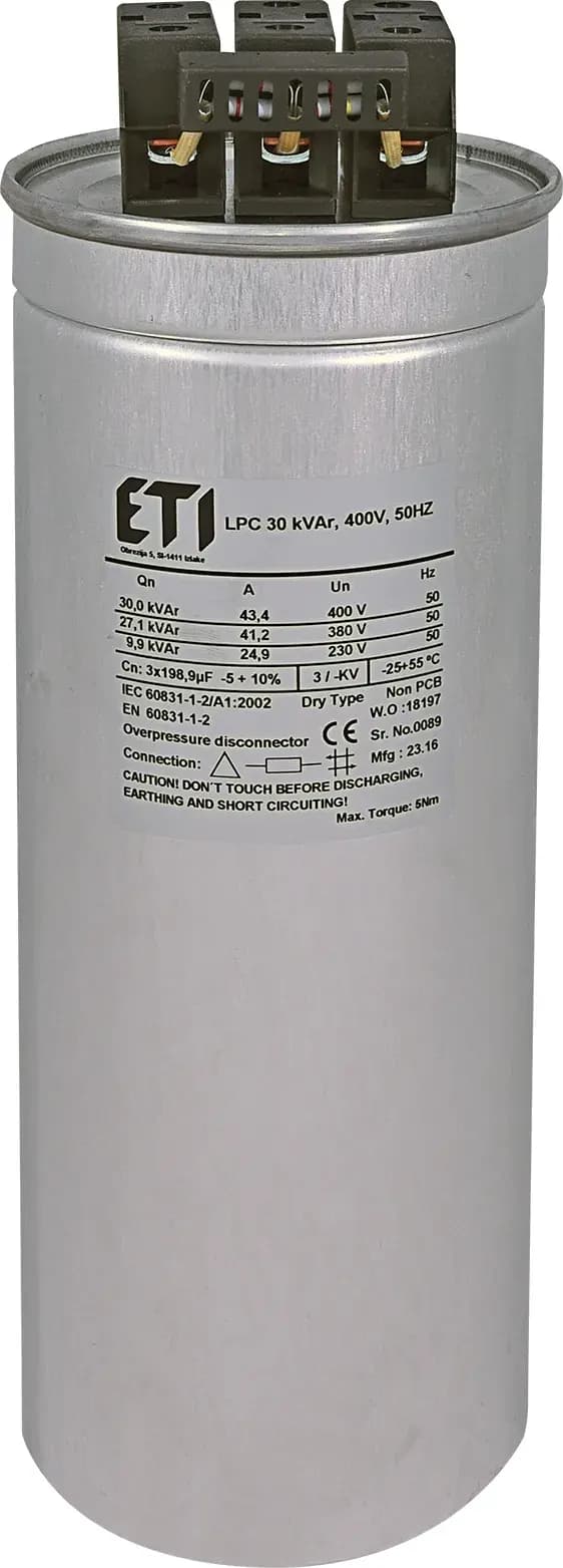 Kompenzačný kondenzátor LPC 30 kVAr, 400V, 50HZ (ETI) 1