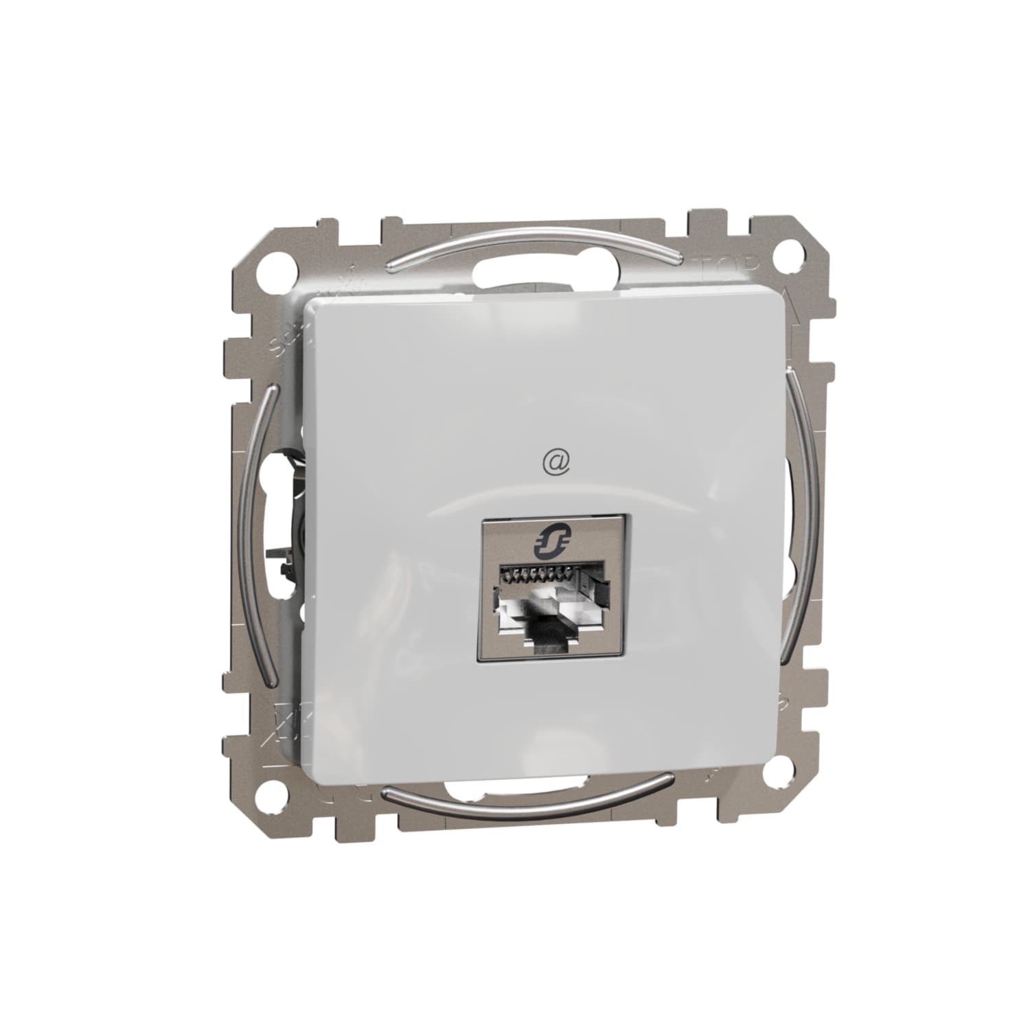 Dátová zásuvka 1xRJ45 kat. 6A STP, Aluminium, Sedna Design (Schneider) 1
