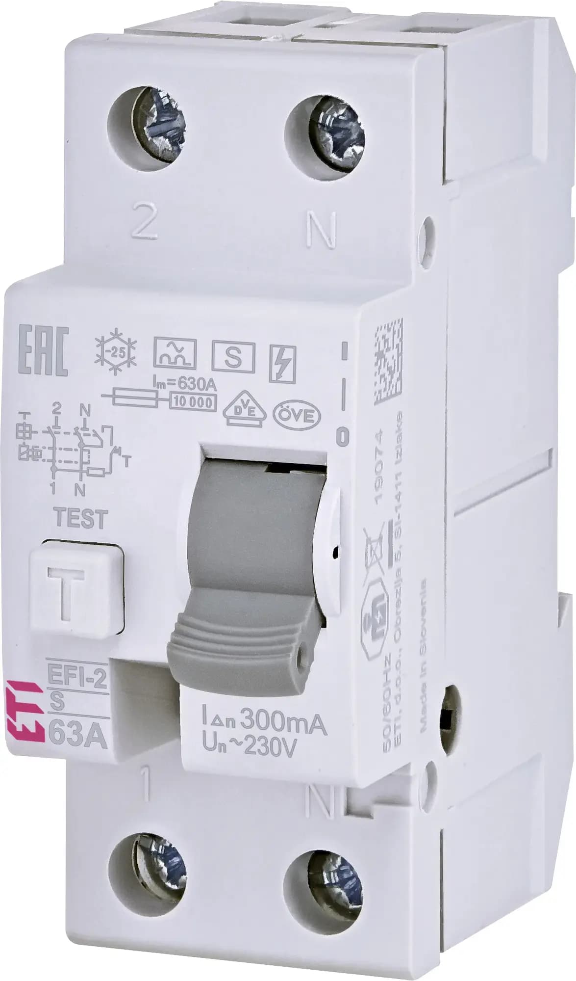 Chránič prúdový EFI-2 2p A-S 63/0,3A 10kA (ETI) 1