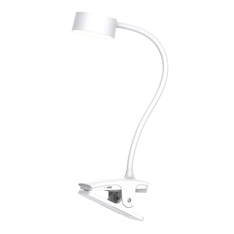 Solight LED stolná nabíjacia lampička, 2W, 210lm, 3CCT, biela, clip 1