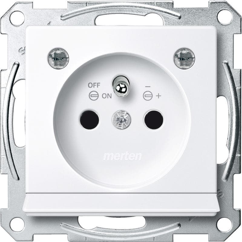 Zásuvka 2P+T/16A/250V clonky LED (PS) biela Merten SysM (Schneider) 1