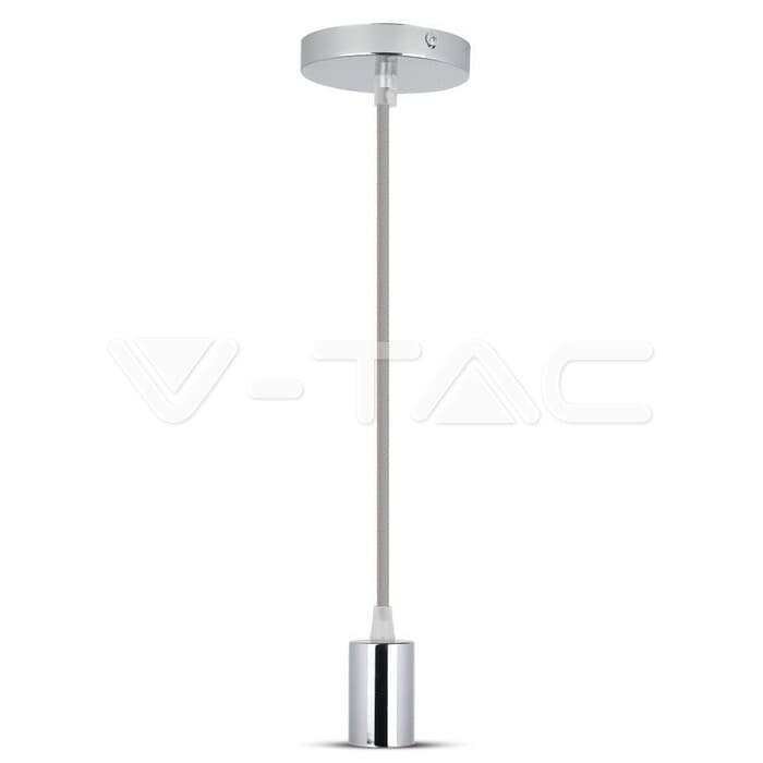 Závesné jednoduché svietidlo Chrome E27 sivé VT-7338 (V-TAC) 1