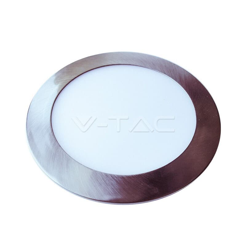 Svietidlo LED 6W, 3000K, 420lm, IP20, 120°, Al-nikel, KTS-LP, O120, VT-607SN (V-TAC) 1