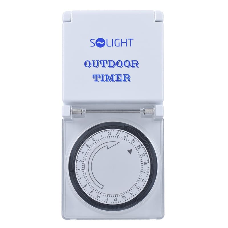 Časovač do zásuvky 24h mechanický s krytím IP44 (Solight) 1