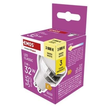 LED žiarovka Classic MR16 / GU10 / 3 W (32 W) / 345 lm / 3000K 1