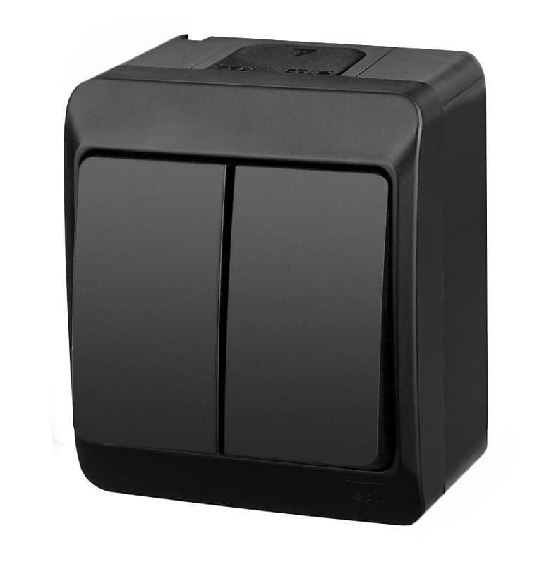 Vypínač č. 5 do vlhka IP44 Čierny HERMES 1