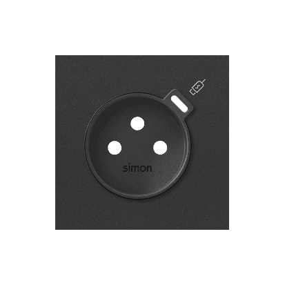 Kryt pre zásuvky s integrovanou USB C nabíjačkou, čierny matný, USB: C, Nabíjací prúd: 2,1 1