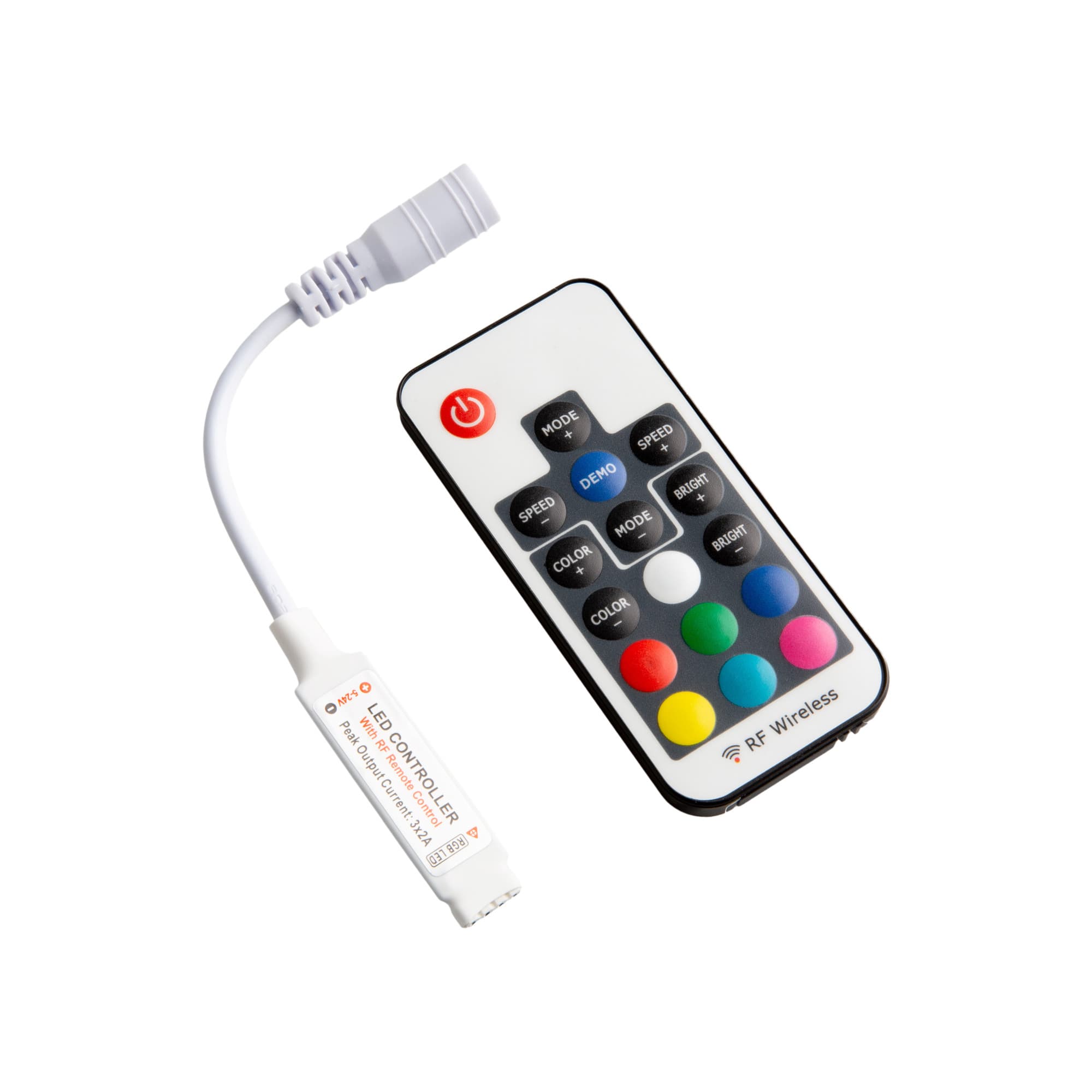 Wireless controller for RGB tapes (multicoloured LED lighting tapes) with a 17-button remo 1