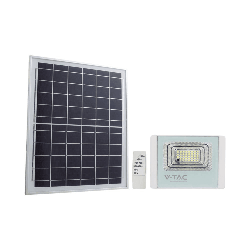Solárny LED reflektor 12W 4000K 550lm biely VT-25W (V-TAC) 1