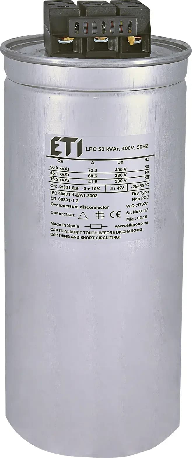 Kompenzačný kondenzátor LPC 50 kVAr, 400V, 50HZ (ETI) 1
