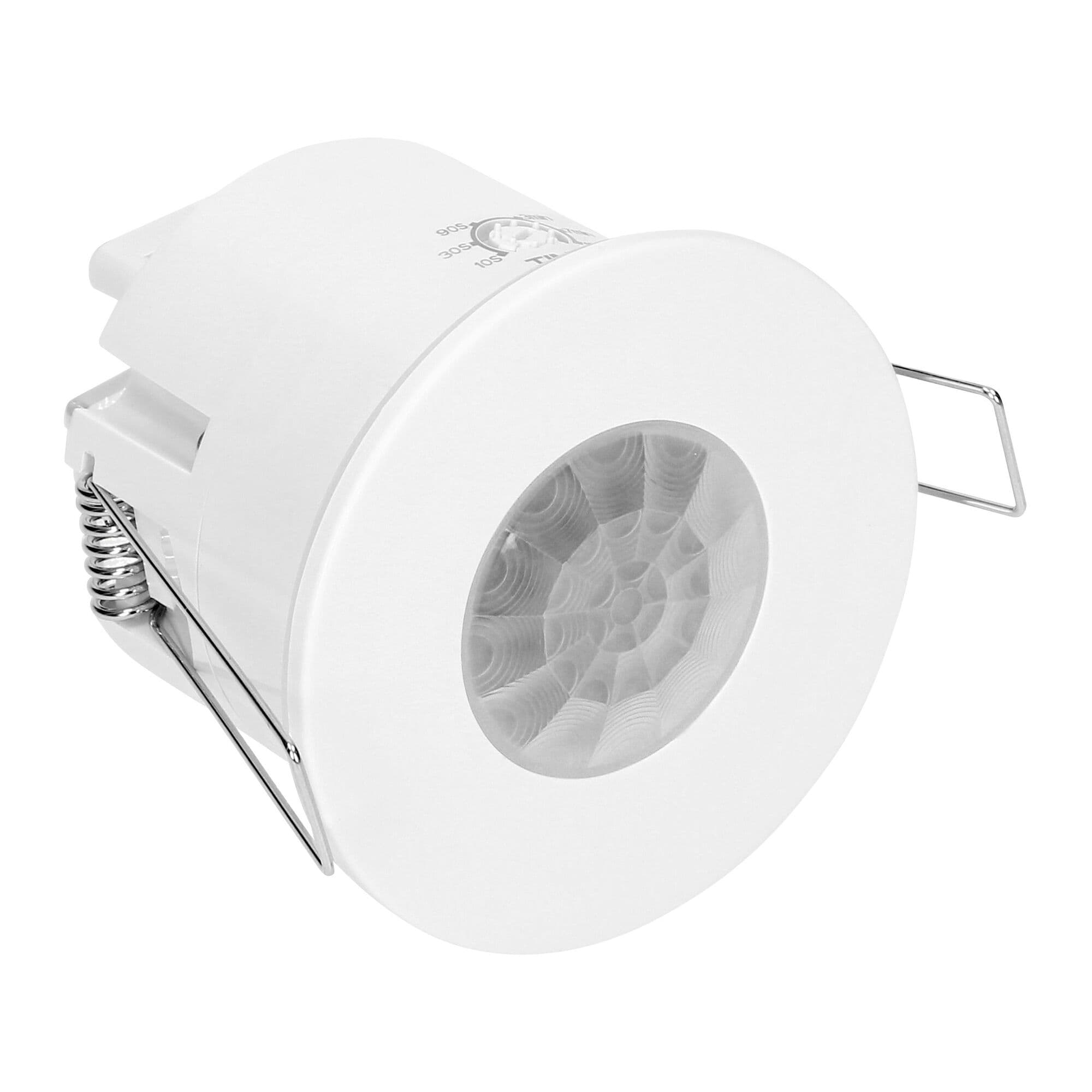Pohybový senzor pod omietku, 360°, IP65, stropný zapustený, 1200W, biely 1