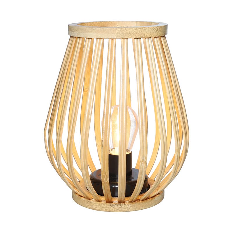 Solight bambusový lampáš s LED žiarovkou, teplá biela, 2x AA, 20cm 1