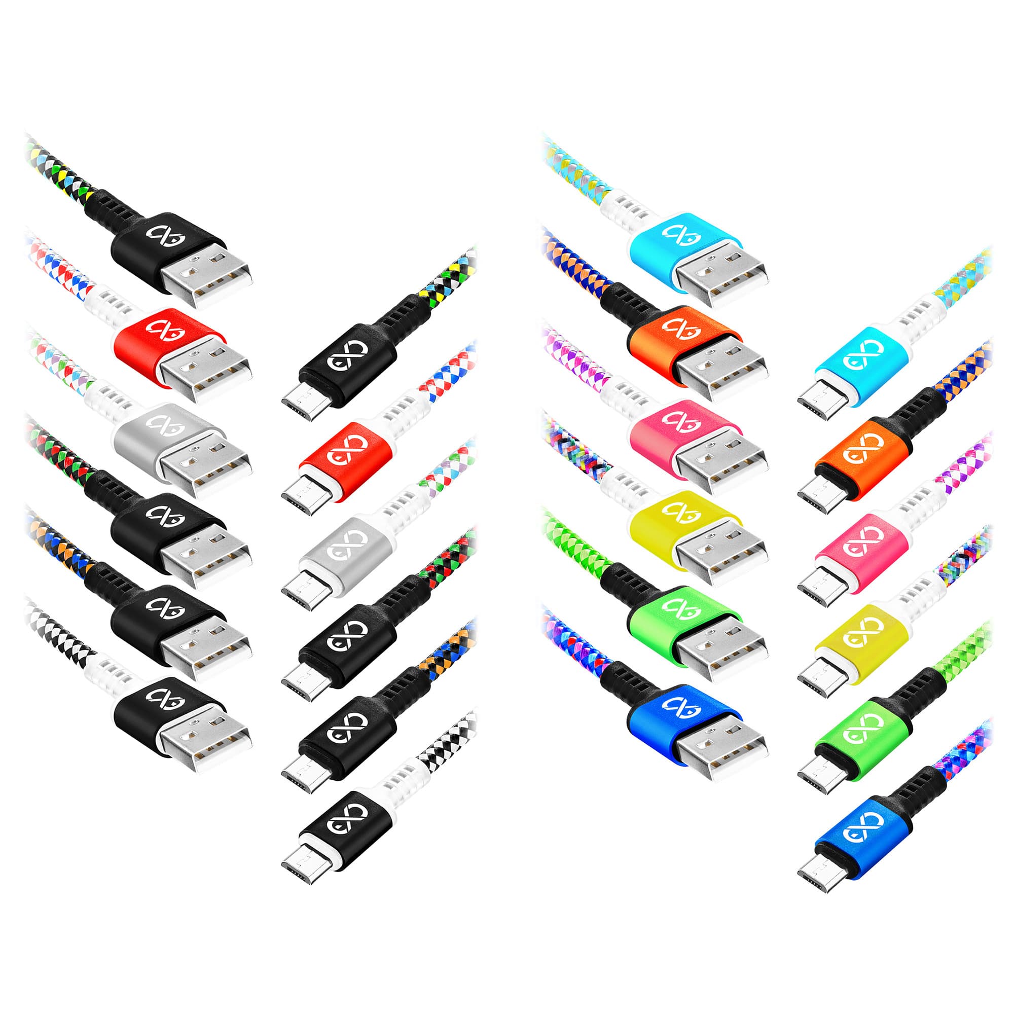EXC DIAMOND mobile USB cable - micro USB, 1.5M, 3A, fast charging, color mix 1
