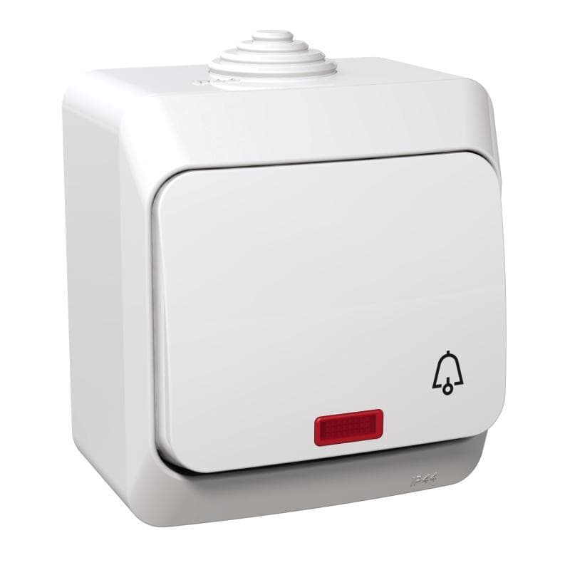 Tlacidlo (1/0So) 16A/250V pikt.zv. (SS) IP44 biela Cedar Plus (Schneider) 1