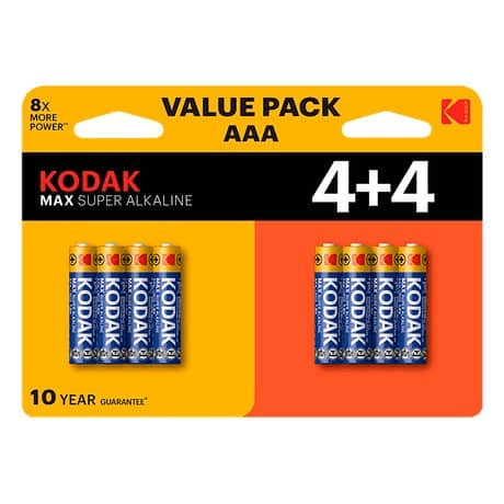 Kodak MAX Alkaline AAA LR03 batteries, 4+4 pcs. 1