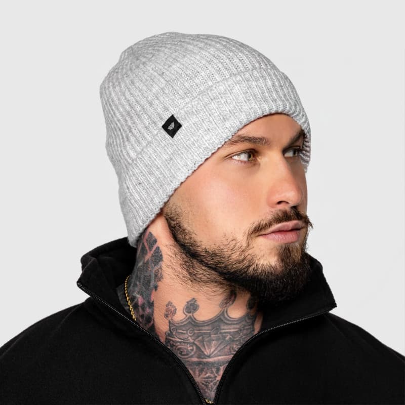 Klasická pletená čiapka Iron Aesthetics Snug, sivá 1