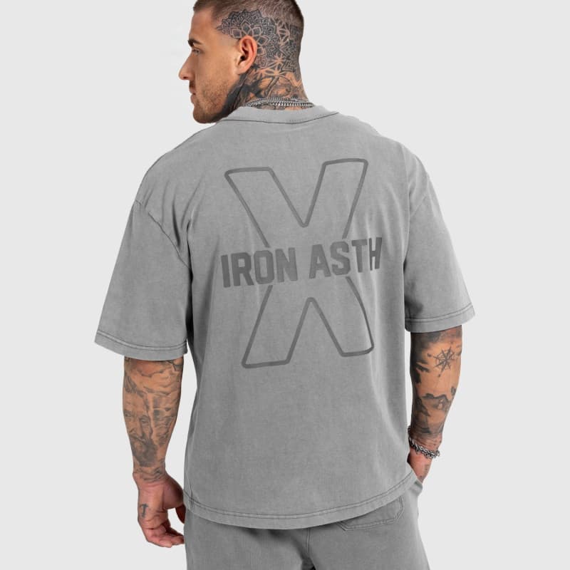 Pánske tričko Iron Aesthetics X Washed, sivé 1