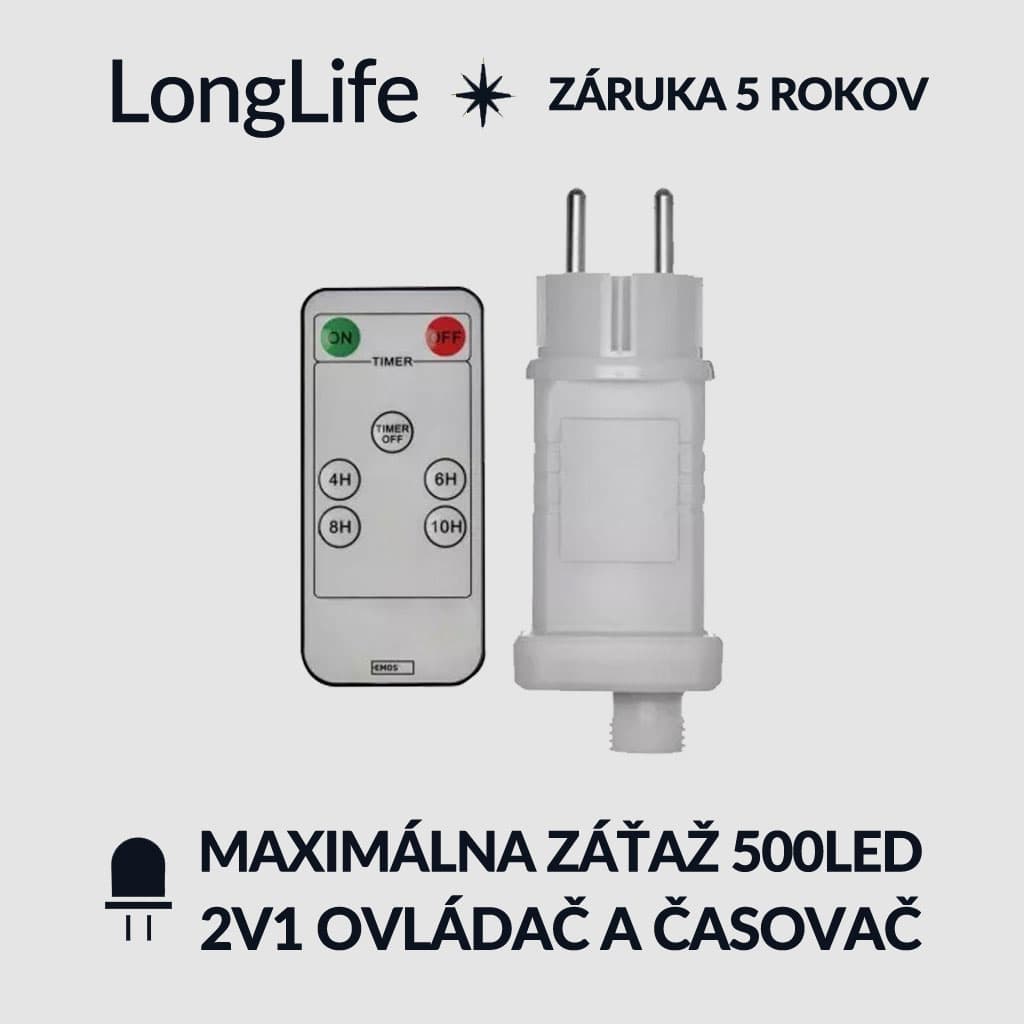 LongLife napájací zdroj pre spojovateľné reťaze s časovačom a diaľkovým ovládačom - 5m 1