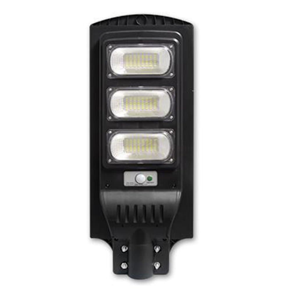LED solárna pouličná lampa čierna 150W 6000K studená IP65 senzor pohybu a súmraku + diaľkové ovládanie