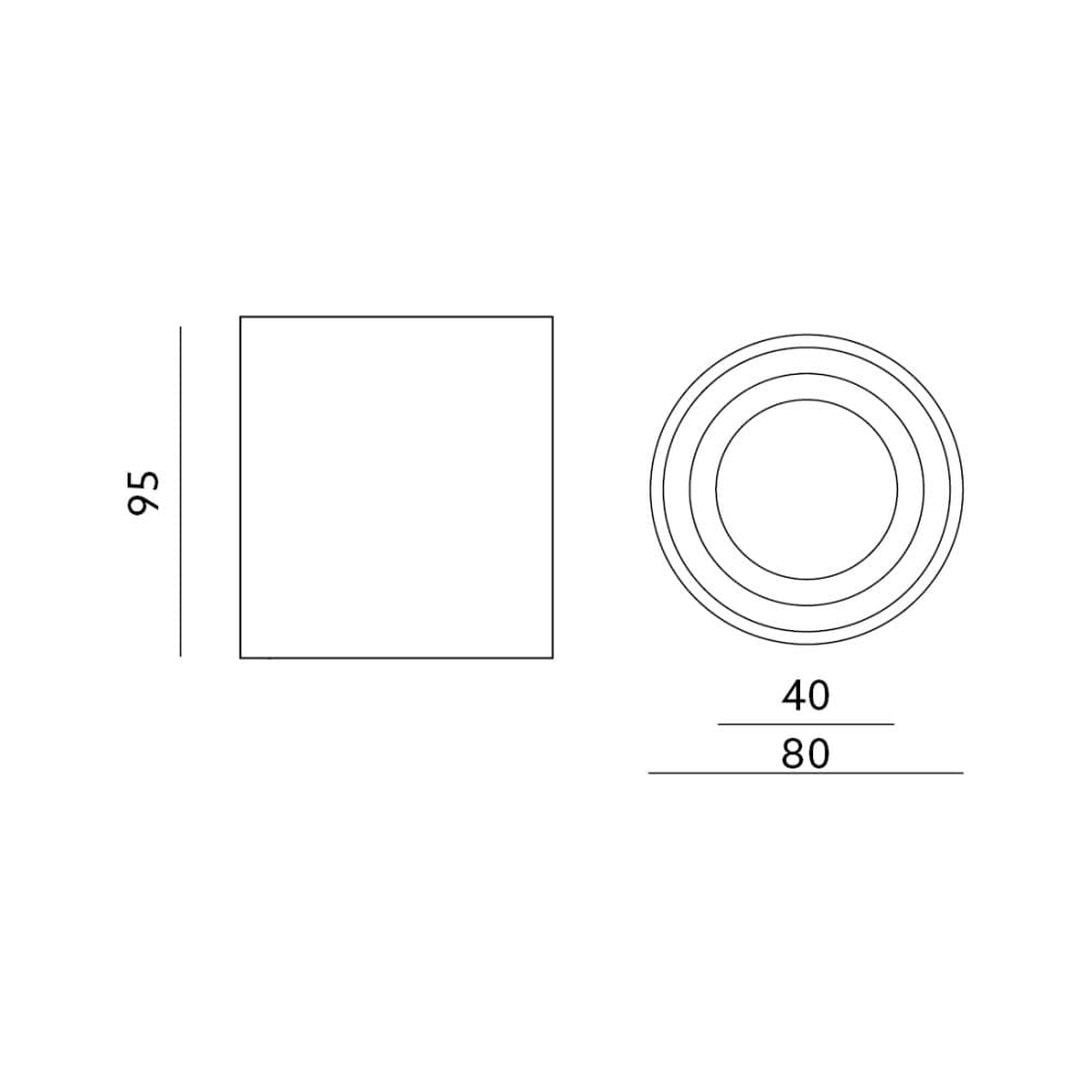 HALOGEN Vodotesná hliníková SPOT TUBA 95mm IP44 Black AQUARIUS ROUND Kobi