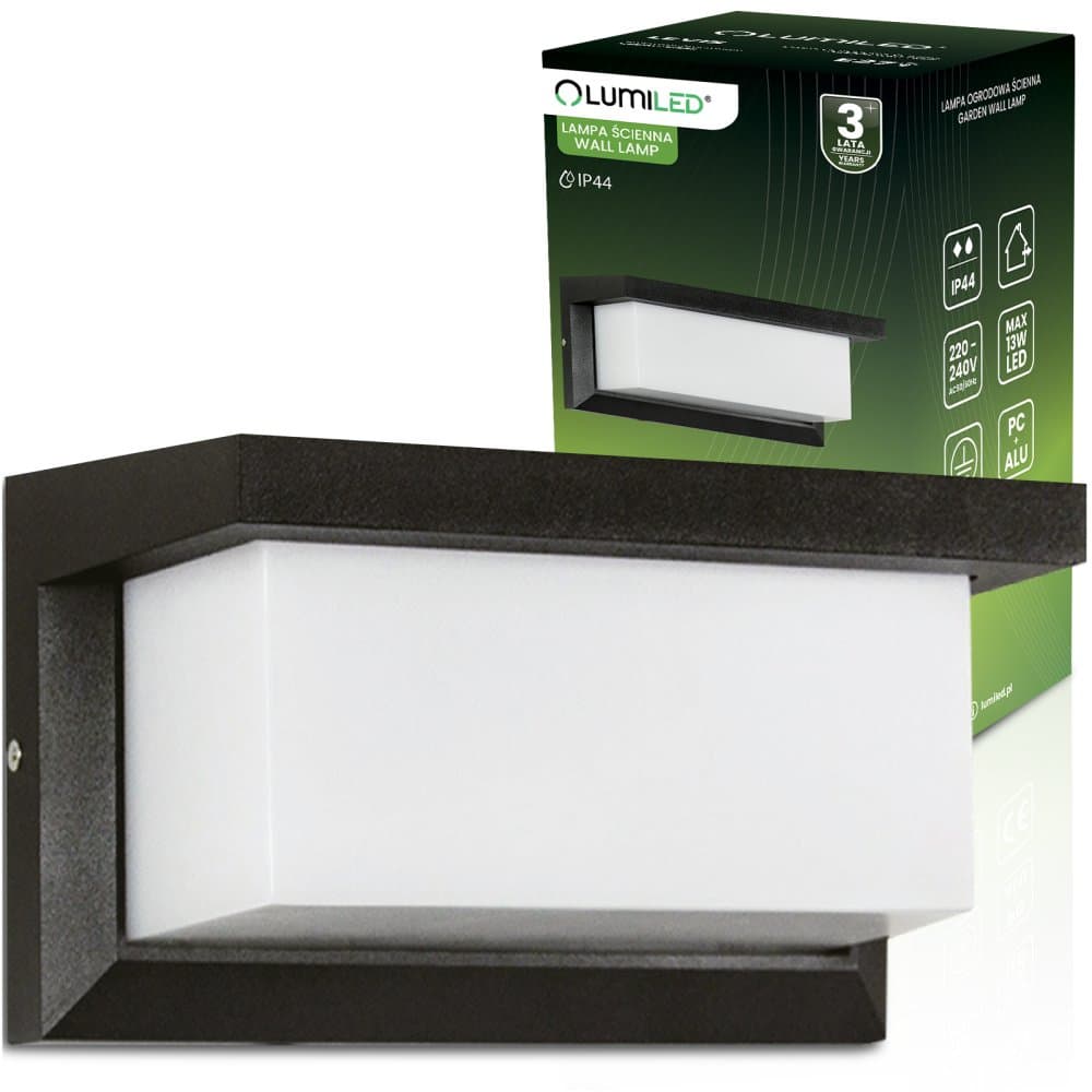 Záhradná lampa E27 Obdĺžniková nástenná lampa LEVIS LUMILED