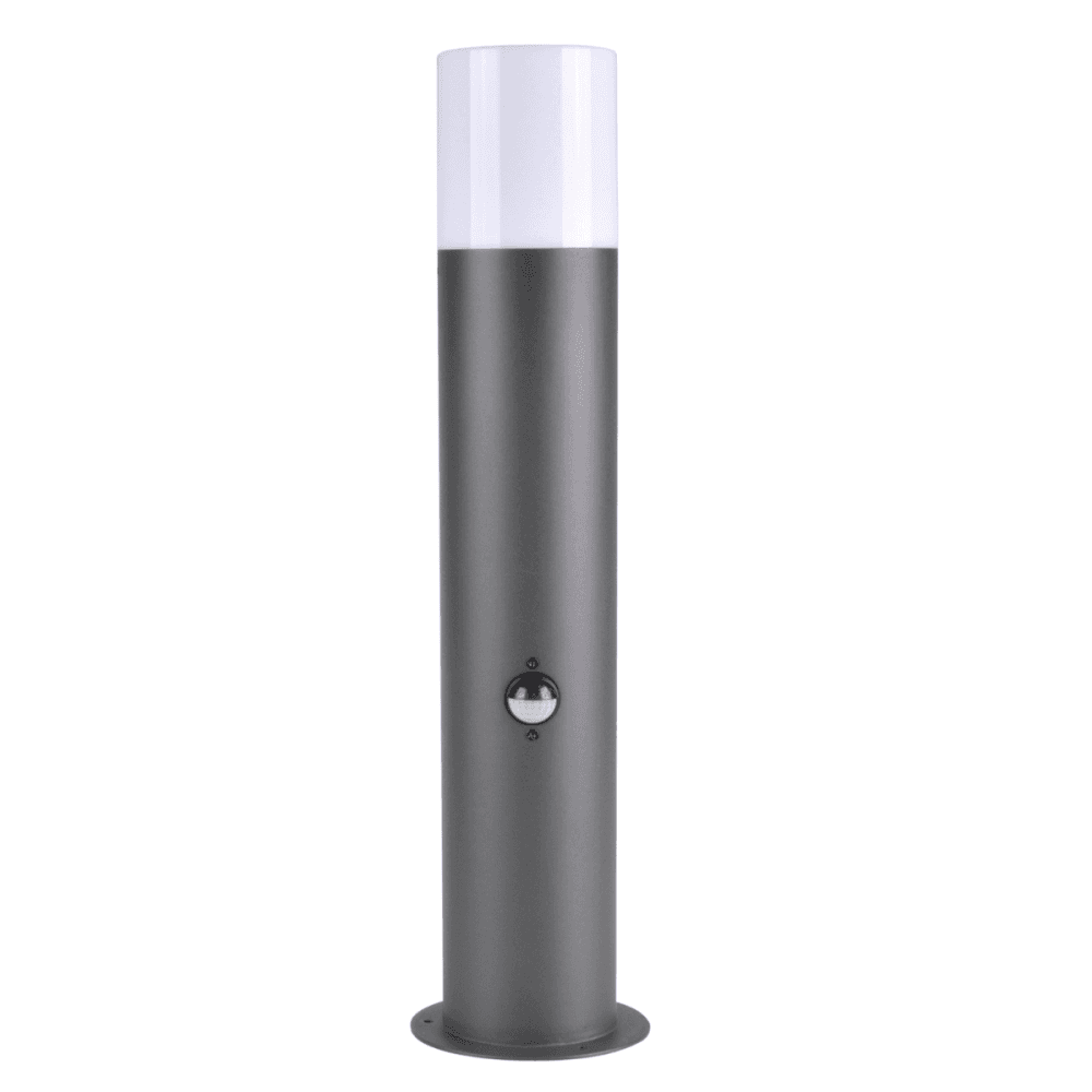 Záhradné svietidlo LED E27 TUBA LOW Graphite 44cm DALLAS GOLDLUX (Polux) so senzorom pohybu a súmraku