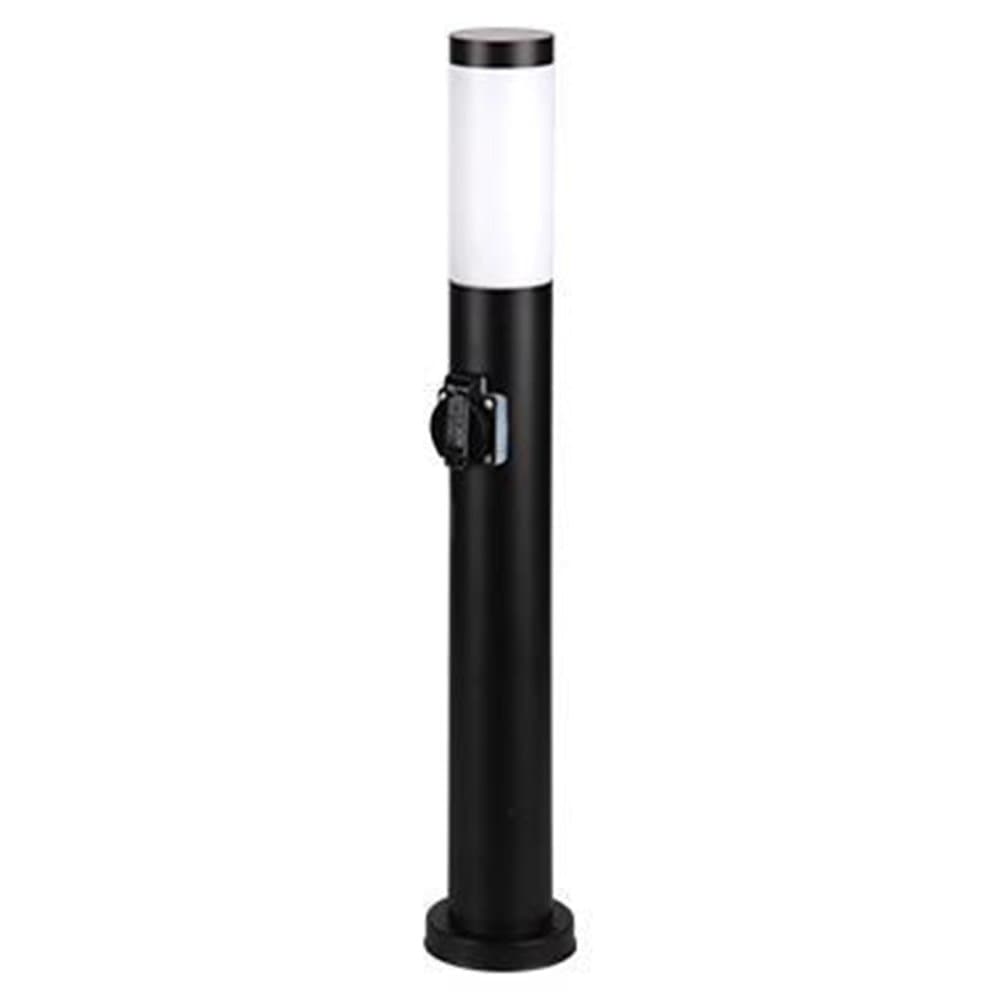 Vonkajšie záhradné svietidlo E27 BLACK PILLAR 65cm so zásuvkou 230V 1