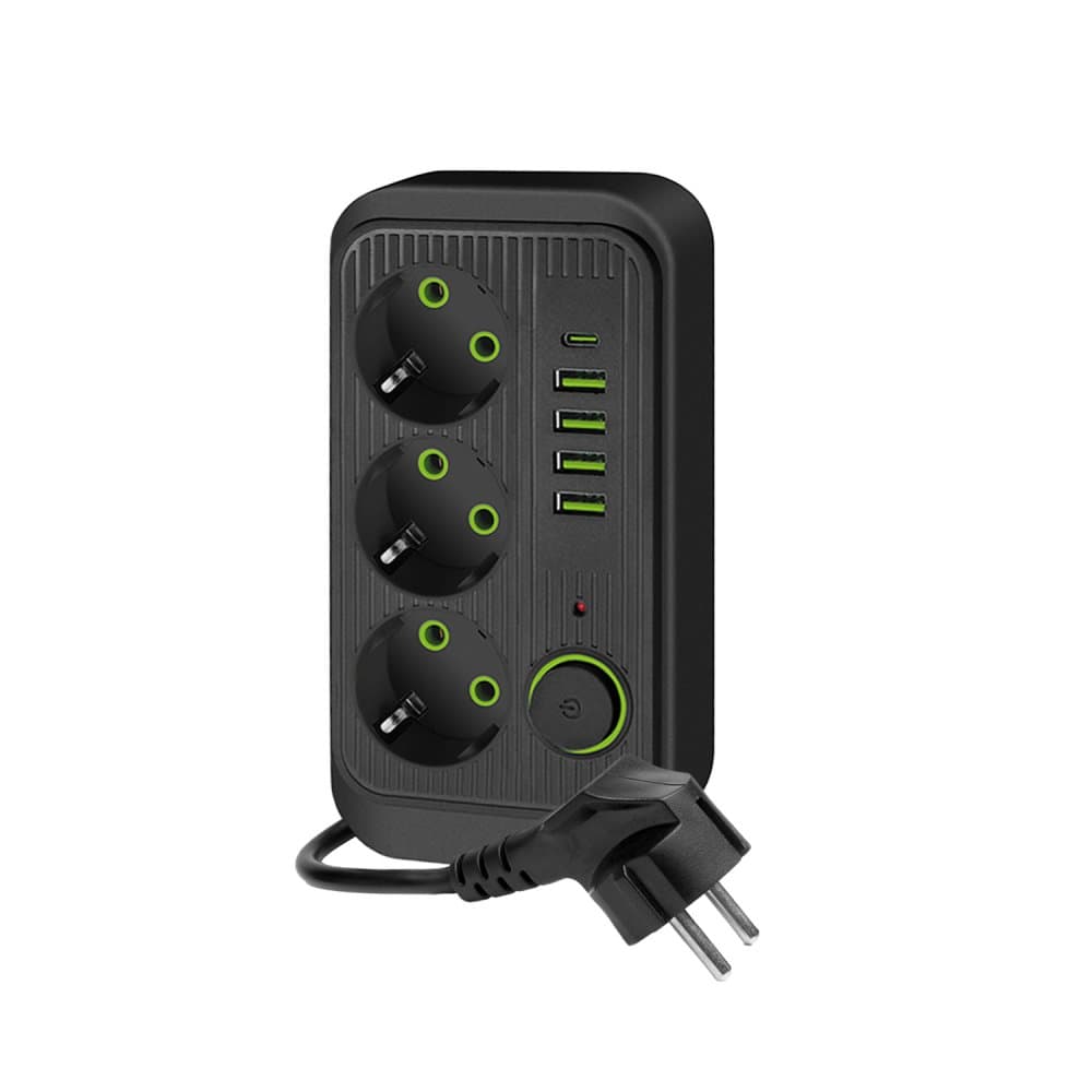Sieťový predlžovač 3x zásuvka s ochranou 4x USB USB-C vypínač 1, 5m Linea Pro Kobi