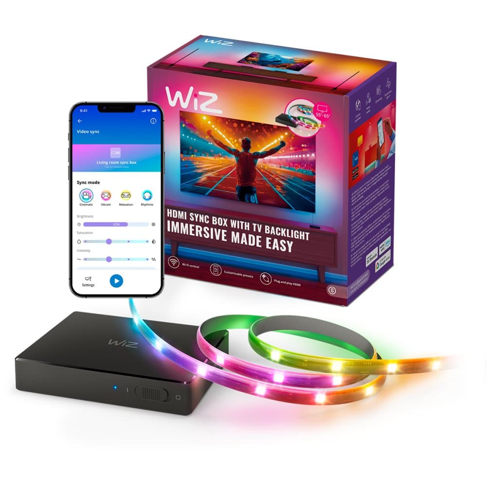 Inteligentný RGBIC LED pásik pre 55"-65" monitor TV s HDMI Sync Box Wi-Fi WiZ