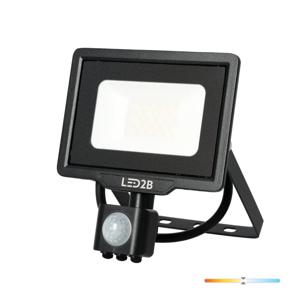 Vonkajší záhradný LED reflektor 20W 1600lm 4000K neutrálna 120° so senzorom pohybu a súmraku IP65 čierny MHC Kobi 1