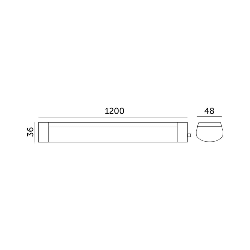 Hermetické svietidlo LED 36W 3600lm 4000K neutrálna IP65 čierne Mivro Kobi