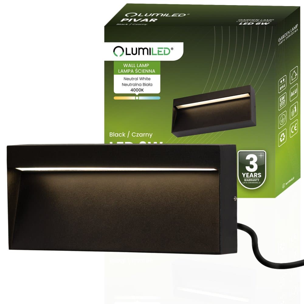 Vonkajšia záhradná nástenná lampa 6W LED IP54 PIVAR LUMILED
