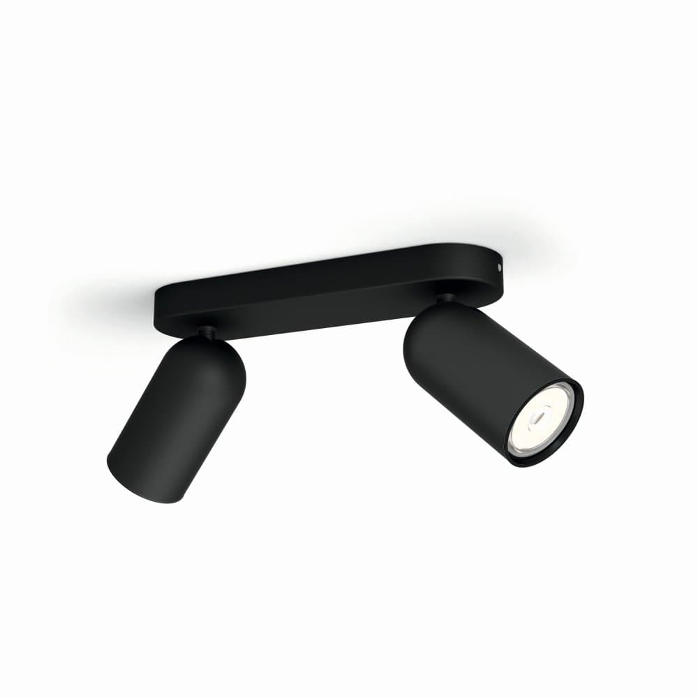 Povrchové stropné bodové svietidlo 2 x GU10 Black Pongee Philips 1