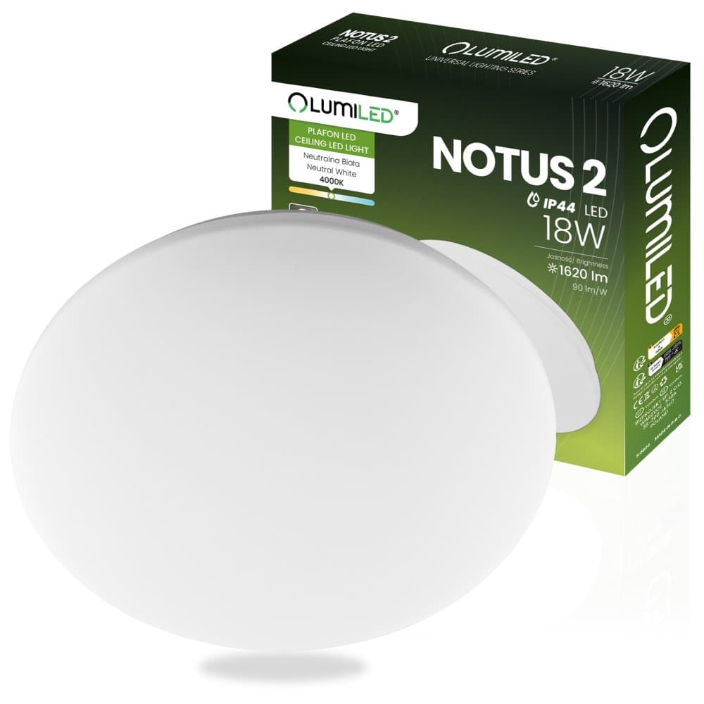 LED stropné svietidlo prisadené 18W NOTUS 2 okrúhly IP44 33 cm LUMILED