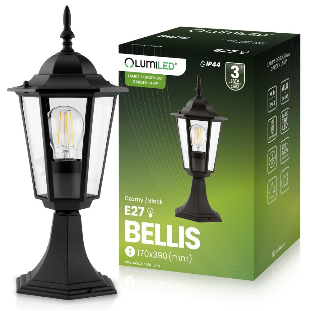 Vonkajšia záhradná lampa E27 LANDSCAPE 40cm čierna BELLIS LUMILED
