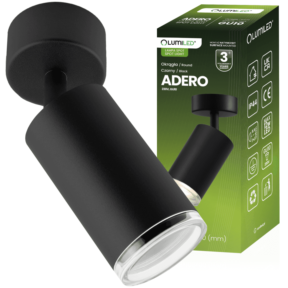 Nástenné svietidlo LED Spot GU10 IP44 ADERO Black Lumiled Wall lamp 1